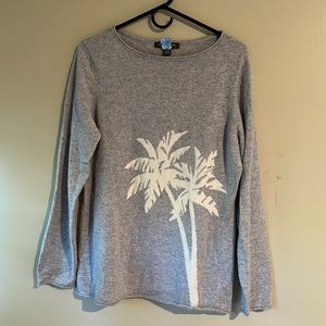 Like new Tommy Bahama 100% cashmere palm, tree sweater and beautiful soft gray